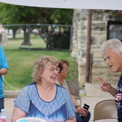 Pilot Club members serving ice cream at the Geary County Historical Society Ice Cream Social