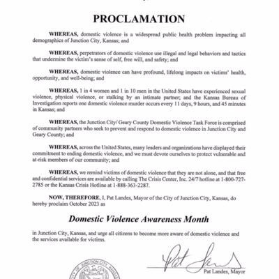 Domestic Violence Awareness Month Proclamation